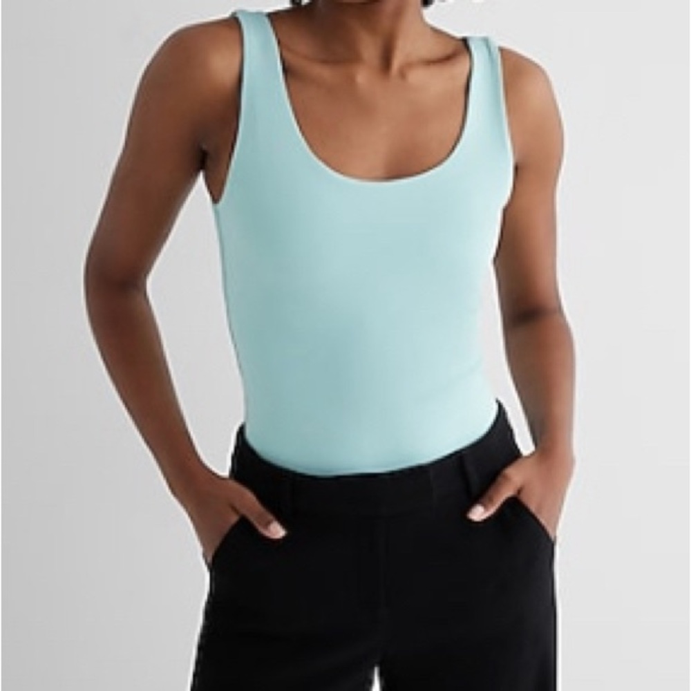 NWOT Express Body Contour High Compression Bodysuit; Eggshell Blue